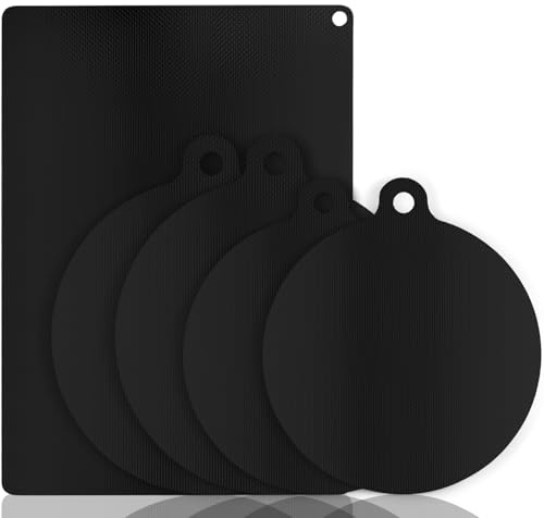 Jyvex 5 Stück Induktionsschutzmatte Set, 0.7mm Induktionskochfeld Schutzmatte, Herdabdeckung Induktionsfeld, Abdeckung Induktionskochfeld Hitzebeständig bis 300°C Kochfeld Abdeckung Induktion​​