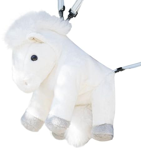 Genérico Mochila de Peluche | Mochila Suave en Forma de Caballo, de Animales de Dibujos Animados | para Viaje Picnic Fin de Semana Guardería Jardín de Infancia Primaria Niños y Niñas