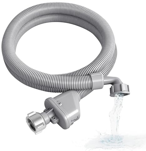 Aquastop Schlauch Waschmaschine 1.5 m,Universal Waschmaschinenschlauch 3/4 Zoll mit Sicherheitsventil-Wasserstop,Kopf aus Kupferlegierung,Haushaltsüblicher Anschluss Sicherheits-Schlauch