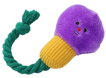 XAGMODSHN Lovely Bulb Designs Jouet à mâcher en coton pour animal domestique Jouet couineur en peluche Jouet de dentition Aide à la mastication Nettoyage des dents Activité de liaison Corde en coton