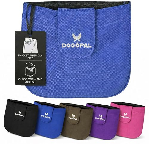 DOGOPAL Porta Premietti per Cani con Chiusura Magnetica, Porta Snack da Tasca per Addestramento, Sacchetto Porta Crocchette Compatto per Passeggiate (Blu)