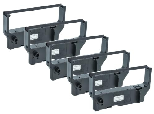 vhbw 5x Cinta de color de escritura compatible con Star MP216 | MP200P, SCP700, RC200B, MP200, SP2000, SP200 impresora de matriz o de tickets - negro