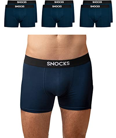 Snocks Boxershorts Herren aus Bio-Baumwolle (6er Pack) - Atmungsaktiv und Ideal für Sport und Alltag - Kein juckendes Etikett und komfortabler Bund - Unterhosen Herren - Gr.XL, Farbe Navy