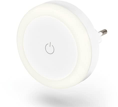 Hama LED Nachtlicht Steckdose mit Touch Sensor (Steckdosenlicht durch Berührung einschalten und ausschalten, Nachtlicht für Kinder, Orientierungslicht im Schlafzimmer, Kinderzimmer, Flur, Keller)