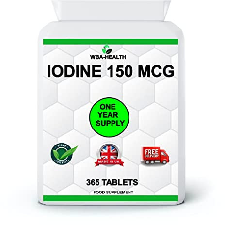 Iodine 150mcg 365 Tablets,Easy to Swallow, Bottle,Letter Box FREINDLY