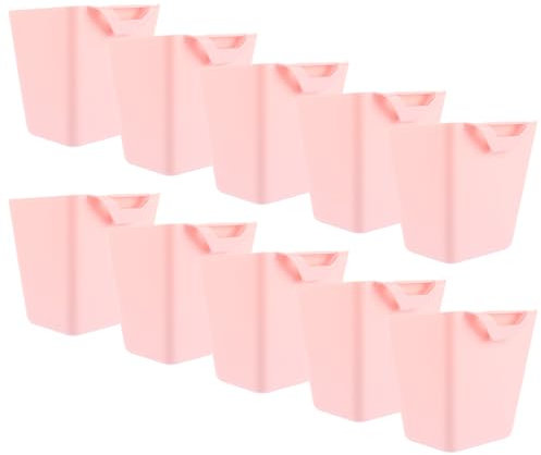 APACALI 10 Stück hängende Becherhalter, Trolley-Aufbewahrungskorb, Aufbewahrungskorb zum Aufhängen, Pink Hängekörbe, Rollwagen Zubehör für Rollwagen