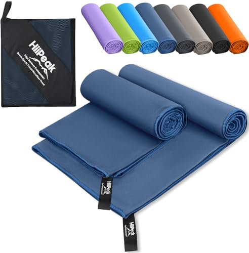HiiPeak Mikrofaser Handtuch Kompakt und Leicht Microfaser Handtücher Fitness Schnelltrocknend microfaser Badetuch Saugfähiges Sporthandtuch Fitnessstudio Schwimm und Gym Handtuch
