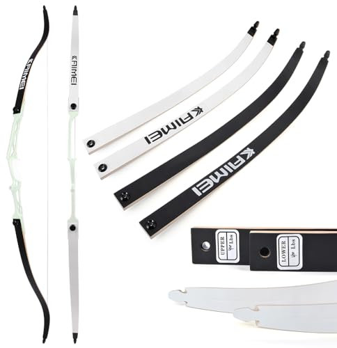 surwolf Takedown Recurve Bogenglieder 66/68/70 Zoll, Wettkampf Recurve Bogen Wurfarme, 12–40 Pfund, Ziel Recurve Bogen, Langbogen（schwarz,66-30lbs）