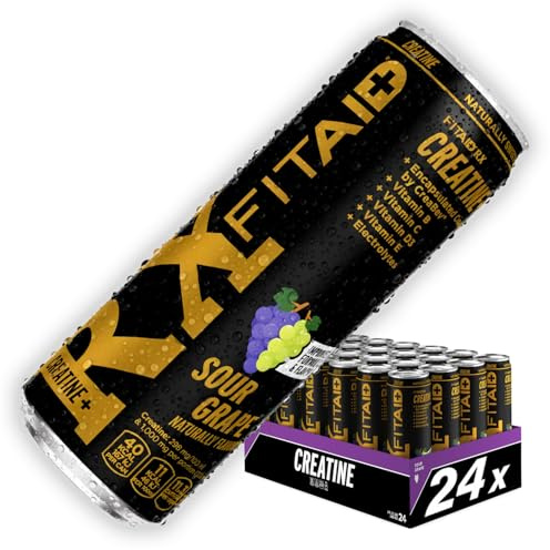 FITAID RX Sour Grape - Boisson Sport Clean Créatine Prête à Boire, 24x355ml