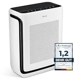 Levoit Luftreiniger Allergiker mit HEPA gegen 99,97 Prozent Schimmel Staub Pollen Tierhaare + Levoit Akku Staubsauger mit 99,99% HEPA Filter, Auflade-Wandhalterung, Max 60 Min Laufzeit