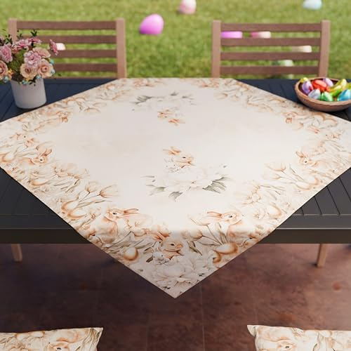 PETTI Artigiani Italiani - Accessori Tessili da Cucina, Centrotavola Pasqua Moderno 90x90 cm in Microfibra, Tovaglia Centro Tavola Elegante in Stampa Digitale Sweet Easter, 100% Made in Italy