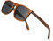 WOODONLY Retro Holz Polarisierte Sonnenbrille - Mode Stil Hölzerne Sonnenbrille mit Bambus Etui für Herren und Damen Perfekte Geschenke (Palisanderholz)