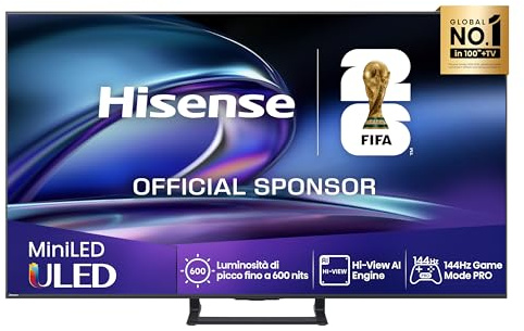 Hisense 75E8Q - Mini LED Smart TV, Quantum Dot, 144Hz, Subwoofer Integrado, Dolby Vision IQ & Dolby Atmos, Full Array Local Dimming, Procesador Hi-View Engine