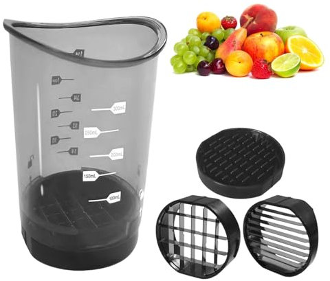 Obstschneiderbecher, Abnehmbarer Tassen Obstschneider mit Druckplatte, Erdbeerschneider, Bananenschneider, Traubenschneider, Eierschneider, Tassenschneider mit Fruchtschneider Schutzkappe (1PC)