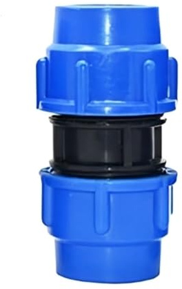 MiJunHD Raccord droit de tuyau en polyéthylène, coupleur de raccordement de tuyau d'eau de 50 mm, adaptateur rapide en plastique pour arrosage de jardin et agriculture (1 pièce)