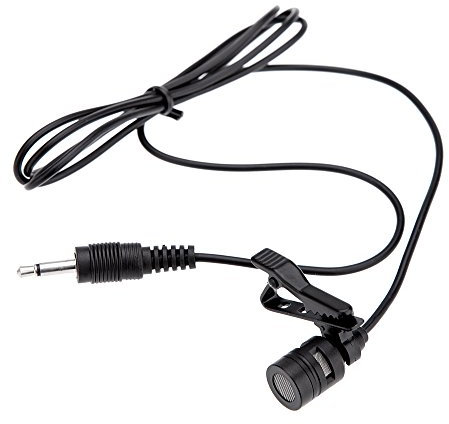 Lavalier - Microfono mono a clip con jack da 3,5 mm per PC, laptop e altoparlanti, riduzione del rumore e vento