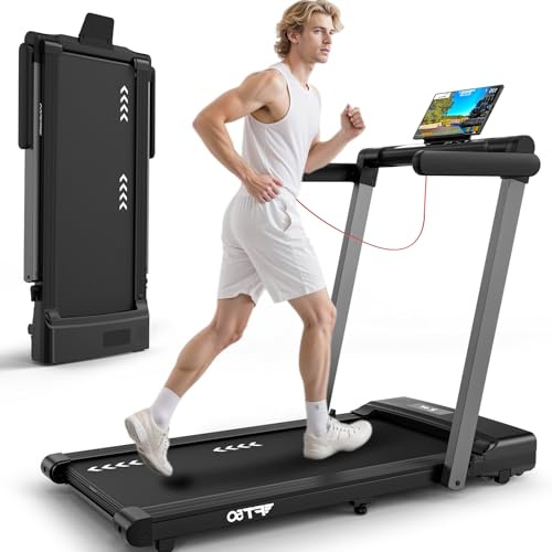 Orisyn 3-in-1 Laufband für Zuhause | Walking Pad mit 2,5PS Motor & Bluetooth | 12 km/h, 12 Programme & Dual-LED | Klappbar mit APP & Fernbedienung | Für Homeoffice & Fitnessstudio