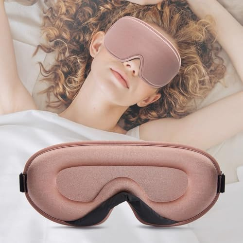 liuchanghe Mascherina per Dormire, 3D Mascherina per gli Occhi per Bloccare la Luce - Pressione Oculare Zero, Maschera per il Sonno, Pisolino, Meditazione, Viaggi (Rosa)