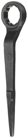 HARFINGTON Single Head Box Wrench 41mm 45# Steel Blackening Metric Striking Wrench Offset Single Head Box End Ring Type Impact Hand Spanner with Pointed Tail for Repair Maintenance, Black