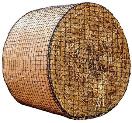 PEESHON Filet à Foin pour Balles, Rondes ⌀180cm×H180cm, Filet a Foin pour Chevaux/Bovins/Moutons, Convient pour Râtelier à Foin, Maille 4 x 4 cm