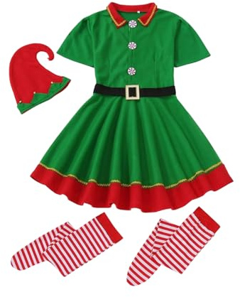 Julfigur Kostym Uppsättning - Klassisk Jultomte Dräkt för Vinterhelg,Julfigur Cosplay Uppsättning För Barn,För Studenter Elever Barn Födelsedag Drama Skola Evenemang Parade
