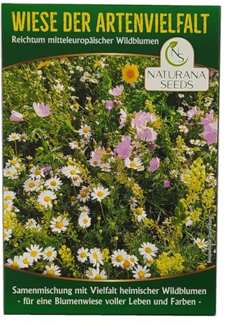 Naturana Seeds - Pradera de biodiversidad - prado de flores silvestres sin hierba, plantas cultivadas y exóticas -50 g para 50 a 100 m² - solo especies de flores de Europa Central - Mezcla de semillas