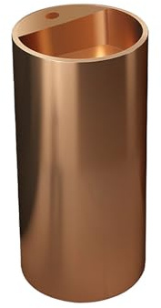 Qiydia Lavabo Redondo con Pedestal, Lavamanos Independiente de Acero Inoxidable, Lavabo Comercial para Baño con Cubeta Profunda y Diseño Antisalpicaduras(39x39x80cm(15x15x31), A)