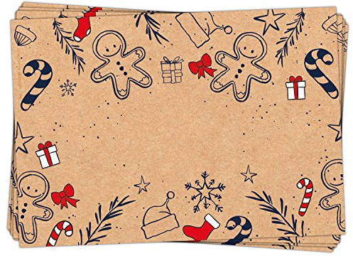 100 stycken presentklistermärken jul namnklistermärken gåvor jul röd natur svart 7 x 5 cm kraftpapper klistermärken namnetiketter