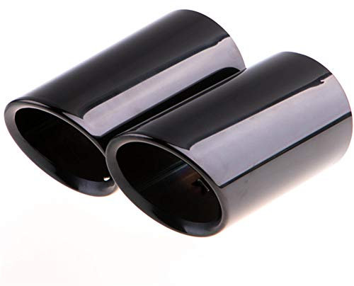 2 Stück Auspuff Schalldämpfer Endrohr Spitzen,MoreChioce Auspuff Endrohr Edelstahl Auspuff Endrohr Spitze Auspuffendrohr Ersetzen Endrohrblende Auspuff Blende,Schwarz