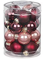 MAGIC Weihnachtskugeln Glas 3cm x 20 Stück kleine Christbaumkugeln Vintage Rose