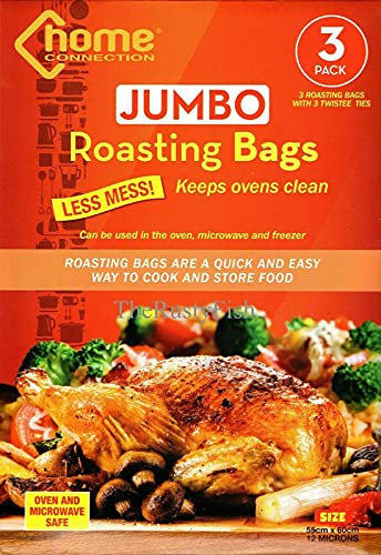 JMS we create smile - Pack of 3 Large 550mm x 600mm Roasting Bags | Oven and Microwave Safe Cooking Turkey Meat Chicken Fish Vegetables
