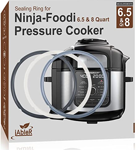 iAbler for Ninja Foodi Sealing Ring Silicone Gasket Seal for Ninja Foodi Pressure Cooker 6.5 Quart and 8 Qt FD401/FD301/OS301 Replacement Gasket Ring Set 110FY300 - Sweet, Savory & Mild - 3 Pack