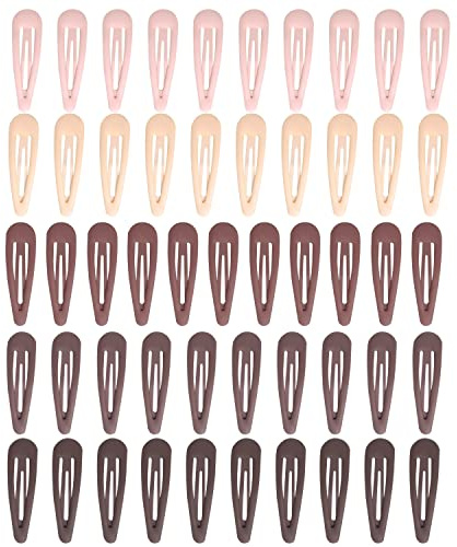 50 Pcs Barrettes Chocolat, Pinces à Cheveux Fille Clip Cheveux Barettes BB Barrettes à Cheveux en Métal Barettes Cheveux Mignon pour Femme Fille Enfant Bébés