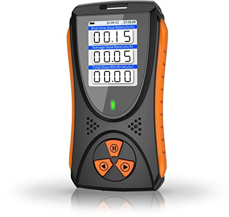 CHNADKS Geigerzähler, HFS-10 Geigerzähler Radioaktivität Strahlungsmessgerät, Beta Gamma Röntgen, Tragbarer Wiederaufladbar Dosimeter Strahlungsdetektor mit LCD -Display