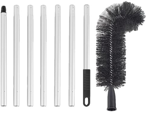 Extendable Roof Gutter Brush Retractable Gutter Cleaner Brush Roofing Tool with Telescopic Roof Gutter Cleaning Tool Safe and Effective Gutter Cleaning Tools for Removing Leaves Debris Branches