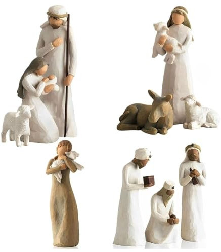 FUWQEPA Nativity Set Born Scene Figure, 1 Set Of 10pcs Resin, Christmas Nativity Scene With Figures, Christmas Nativity Figures Holy Family Decoration