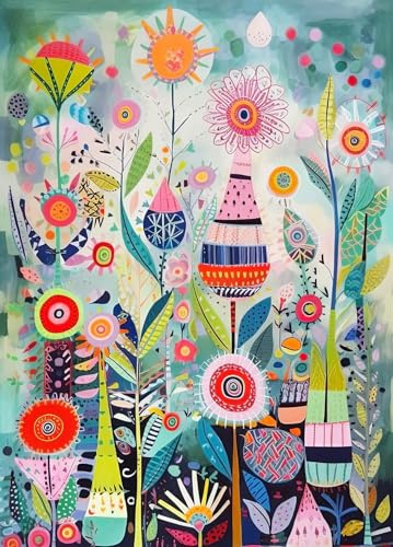 Bullglesup Jigsaw Puzzles for Adults 1000 Pieces, Flower Letter on Back Interlock Perfectly No Dust, Home Decors Family Challenge Toys for Men Women Elders Seniors (27.5x19.6), 1:1 Poster