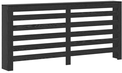 vidaXL Cubierta de Radiador Roble Negro 175 x 20 x 82 cm, Cubierta Elegante para Radiador de Sala, Diseño Moderno, Accesorio Chido para Casa, Distribución de Calor Funcional
