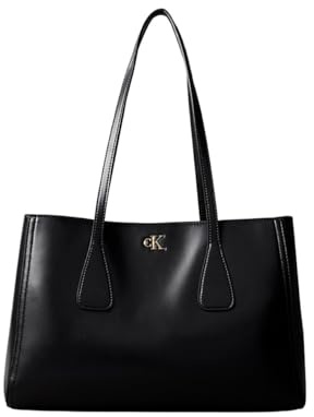 Calvin Klein Ck Medium Work Tote YIH - BLACK ANTIQUE LIGHT GOLD One Size