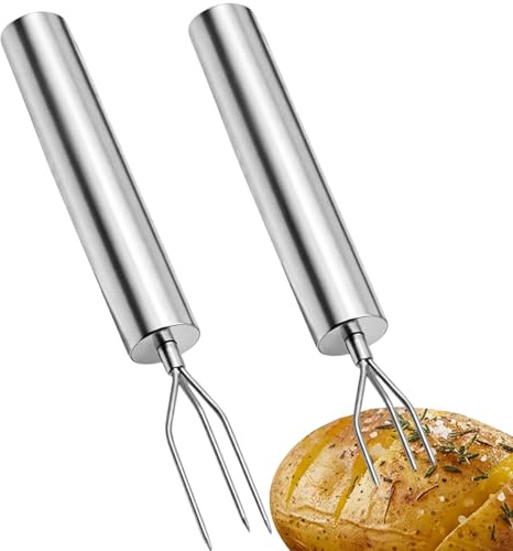Forchetta per griglia 2 pezzi di utensili da cucina in acciaio