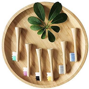 Fayet Testine per spazzolino elettrico in bambù, 100% biodegradabili, ecologiche, riciclabili, setole medie, compatibili con testine di ricambio Sonicare, testine in bambù