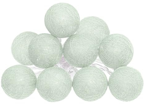 Atmosphera - LED - Festbelysning - Baterier - Celadon-grön - 10 bollar