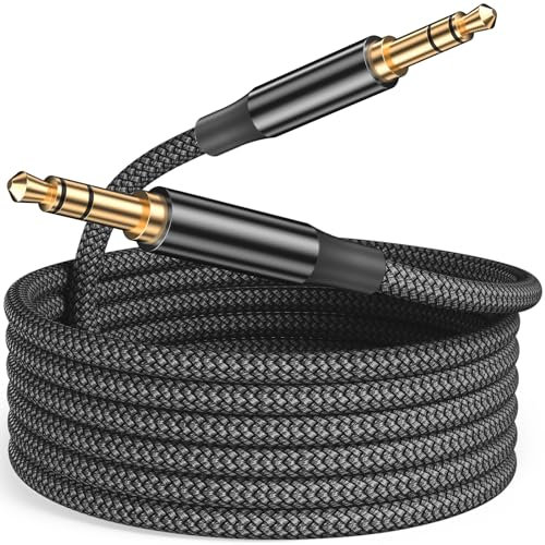 Siwket 3.5mm Aux Kabel 5m, lange Audio Kabel Nylon Klinke auf Klinkenkabel Stereo Audiokabel für Smartphones, iPhone/iPod,Tablet, Auto, Handy, PC, MP3/MP4 Player, Auto, Lautsprecher, Kopfhörer,usw.