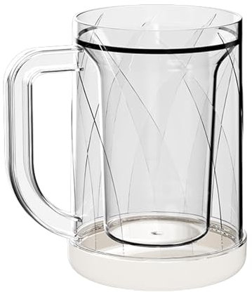 Boccale di birra congelabile, boccali di birra congelabili - Bicchiere da birra in vetro,Tazza da caffè ghiacciata con congelatore, bicchieri da pinta congelabili, bicchieri da birra con manico per ma