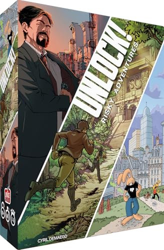 Asmodee - Unlock! Risky Adventures – Escape Game für Erwachsene & Kinder ab 10 Jahren – kooperatives Kartenspiel – kostenlose App – 1 bis 6 Spieler – 60 Minuten – auf Französisch – Space Cowboys