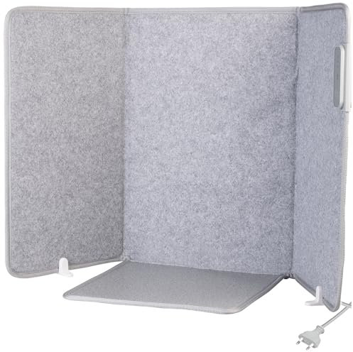 Sichler Haushaltsgeräte Infrarotheizung: Faltbares 2in1-Infrarot-Heizpanel mit Fußmatte, 65 °C, 3 Heizstufen (Infrarotheizung mit Thermostat, Gaming-Heizung, Heizstrahler)