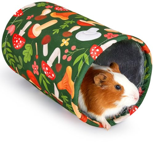 Hedgeink Tunnel pour Cochons d’Inde et Lapins – Tunnel Pliable en Toile et Peluche Lavable – Jouet et Cachette pour Hamsters, Rats, Furets et Petits Animaux