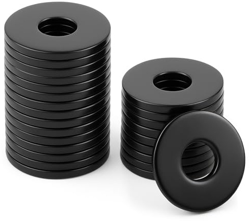 Unterlegscheiben M8 Edelstahl, 25 Stück Schwarz Unterlegscheiben Set, Rostfreie Beilagscheiben, Karosseriescheiben für Schrauben, Muttern und Gewindestangen