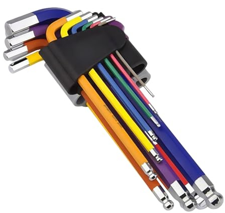 9 PCS Allen Key Set, Diamond Cut Metric Hex Key Set, Metric Hex Wrench Sets, Ball End Hex-Key with MultiColour Coded,1.5-10mm Allen Wrench Universal Sets for Furniture Assembly, Motorcycle Maintenance