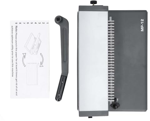 Binding Machine 30 Hole Spiral Coil Binder Adjustable Margin High Punching Capacity for Office School Printing Alloy Steel 5.5mm Diameter